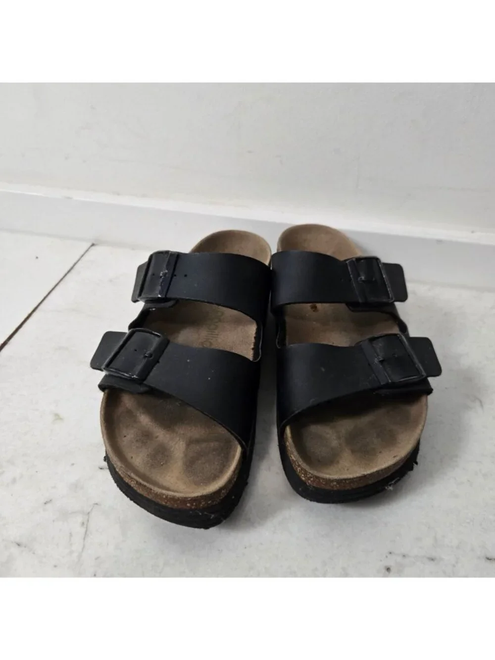 Birkenstock Papillio Arizona Size 8 Black Birko-Flor Platform Sandals Vegan